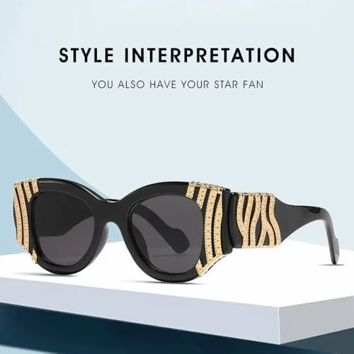 

Новые женские солнцезащитные очки с металлическим декором: классический ретро-стиль, модный тренд с подиума, экстравагантные солнцезащитные очки MTZJH, 2-black-gray