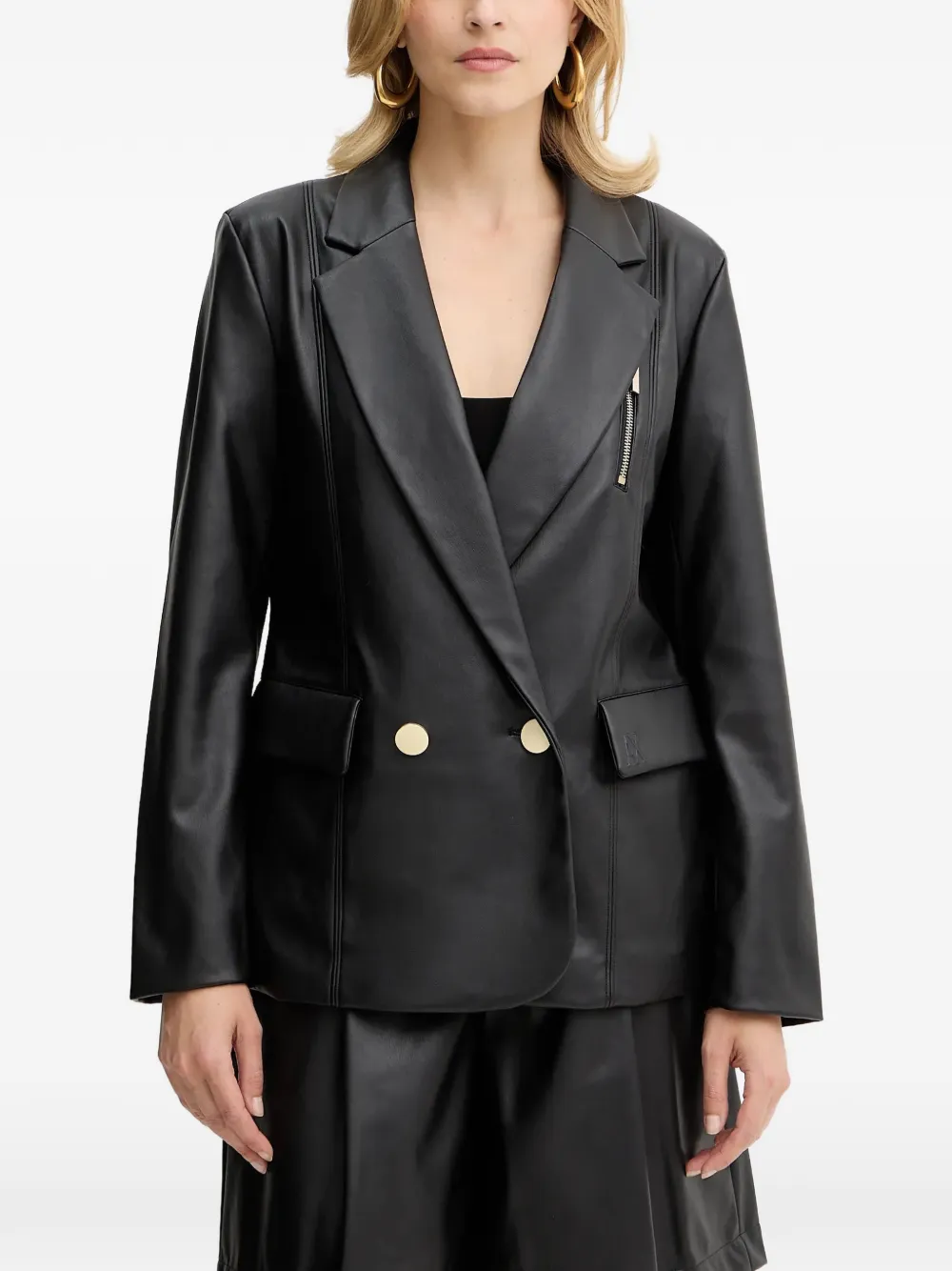 

Двубортный жакет с отделкой молниями Armani Exchange, черный