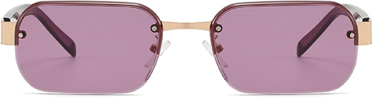 

Модные солнцезащитные очки без оправы квадратной формы для женщин в стиле ретро с заклепками и прозрачными линзами цвета океана, мужские солнцезащитные очки с защитой от УФ-излучения UV400 mincl, C5