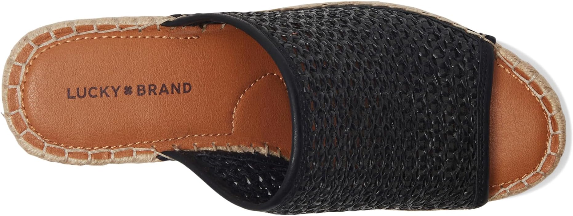 Сандалии Lucky Brand Cabriah Woven Espadrille Wedge Sandal, цвет Black/Black — фото 2