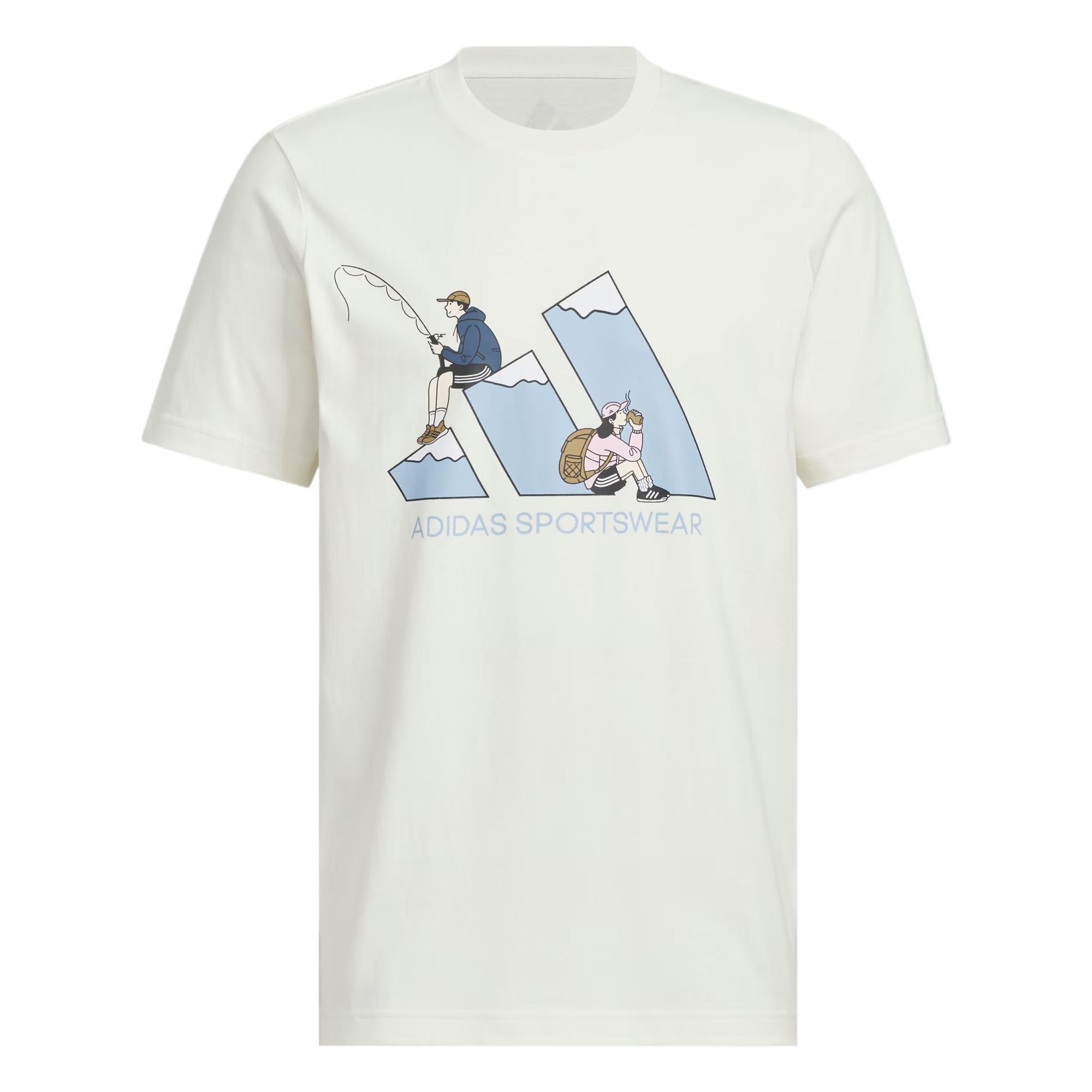 

Adidas Графическая футболка с коротким рукавом Unisex Jade White, Белый, Adidas Графическая футболка с коротким рукавом Unisex Jade White