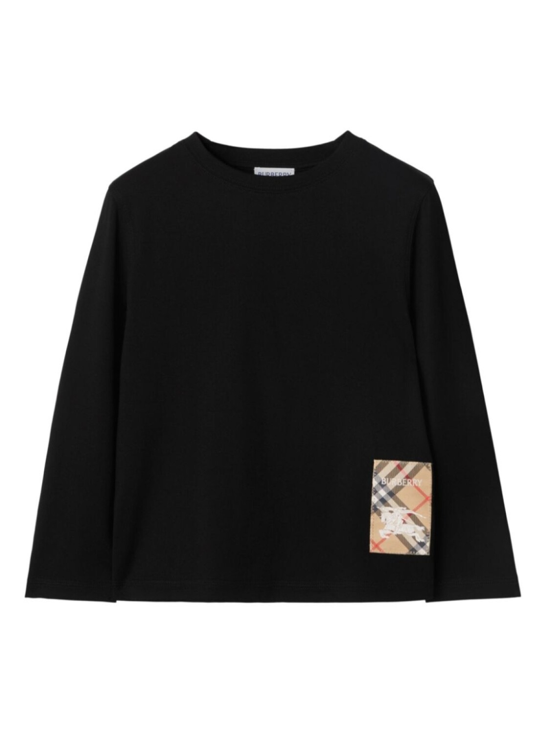 

Футболка с винтажной нашивкой в клетку Burberry Kids, черный