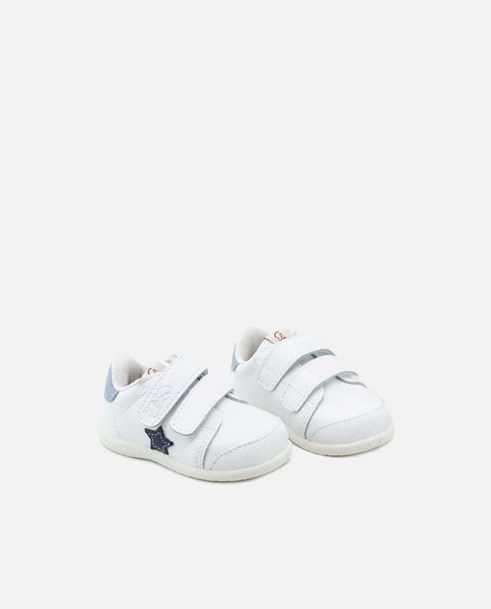 Детские спортивные босоножки Barefoot Star из кожи с двойной застежкой на липучке Eli 1957, белый — фото 2