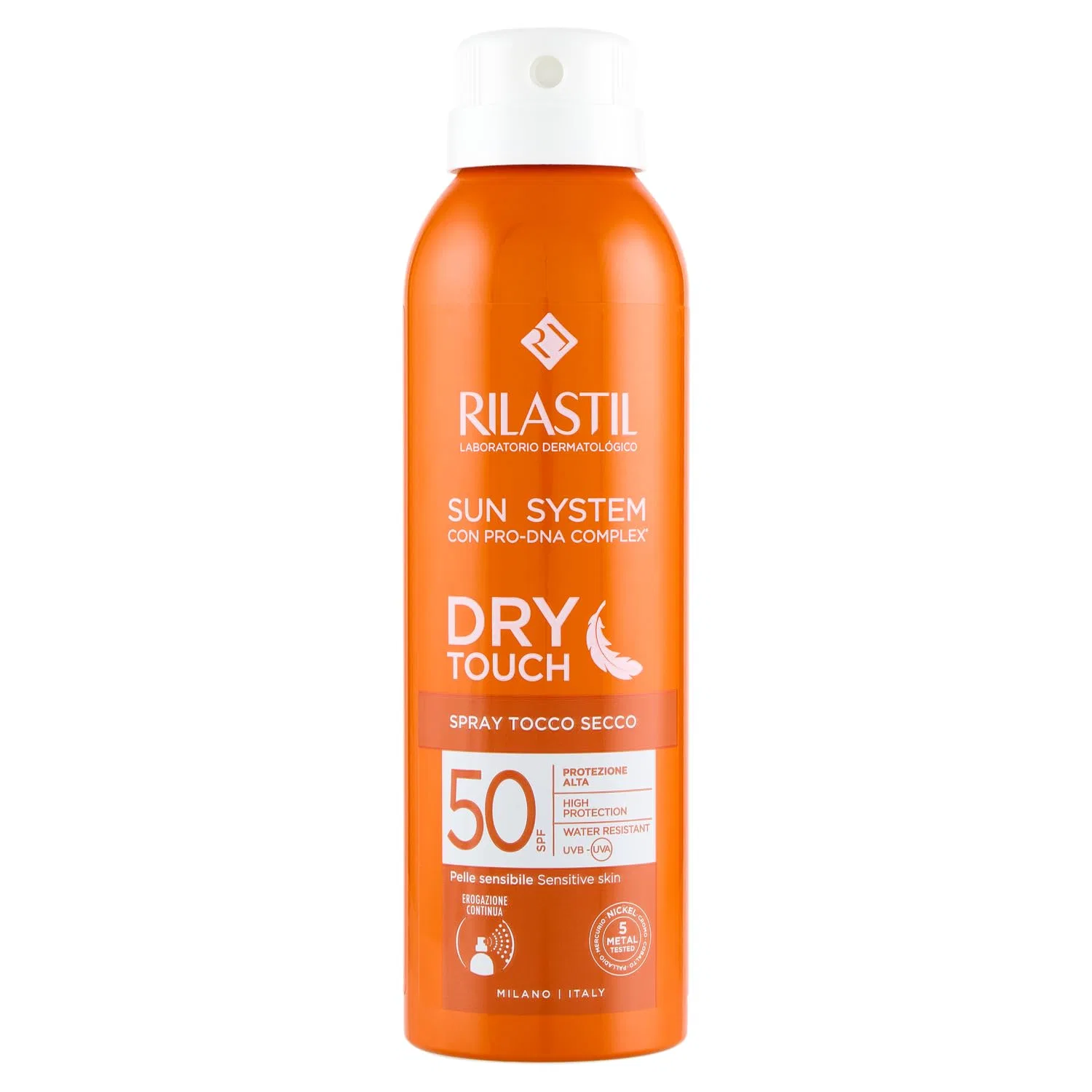 Солнцезащитный спрей Rilastil Sun System Dry Touch SPF50+ для чувствительной кожи, 200 мл Rilastil