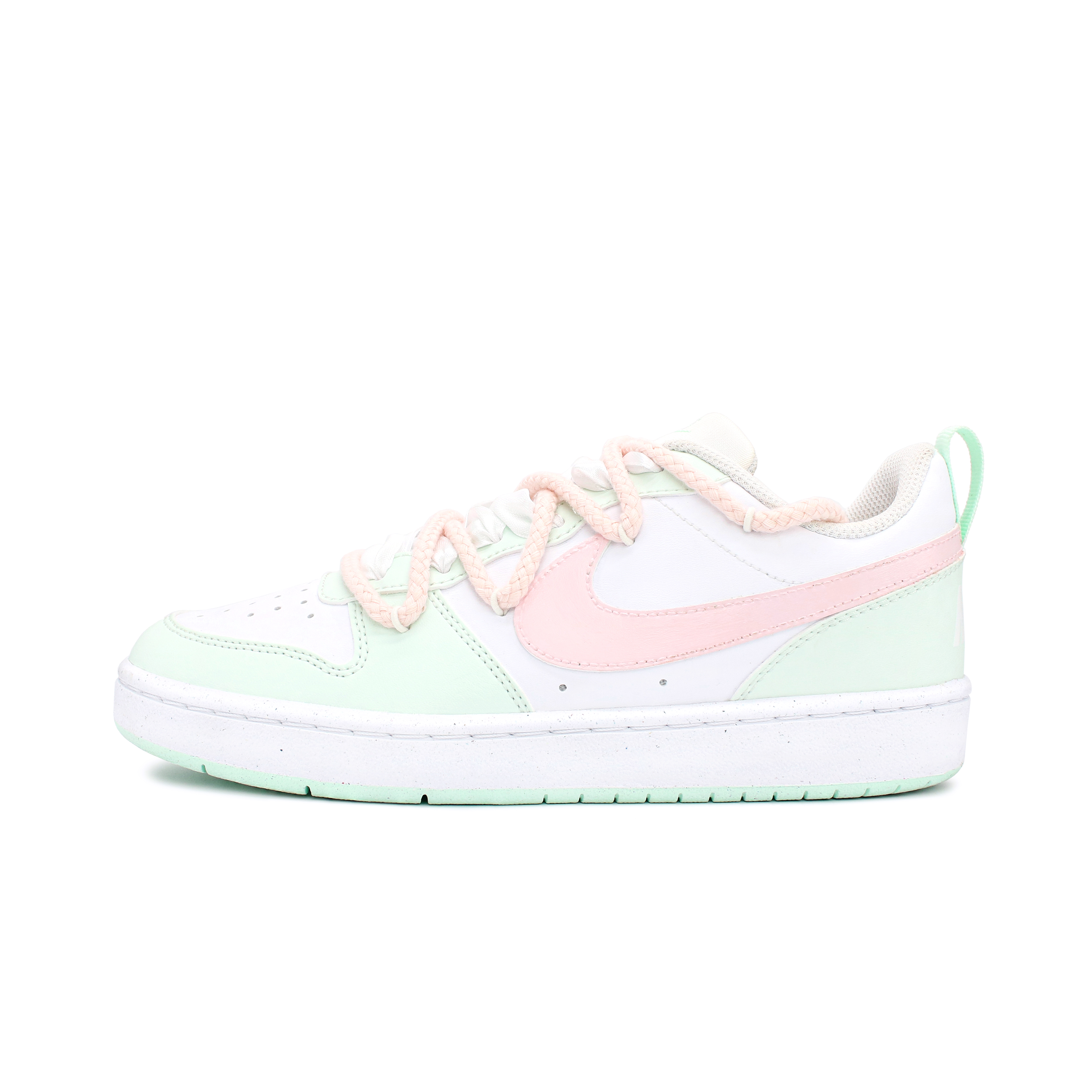 

Кроссовки Nike Court Borough Skateboarding Shoes Women's Low-top White/green/pink, мятно-зеленый