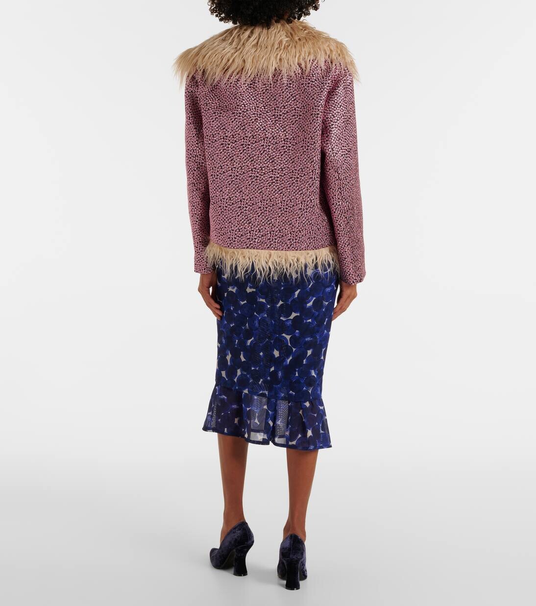 Куртка с отделкой из искусственного меха Dries Van Noten, розовый — фото 3