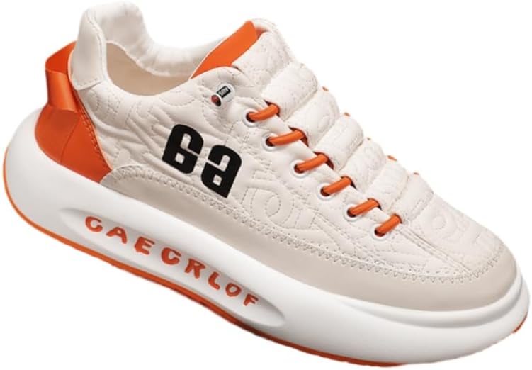 

Мужские спортивные кроссовки большого размера - повседневный стиль с толстой подошвой и низким резиновым наружным слоем для комфорта и поддержки Hoalox, белый