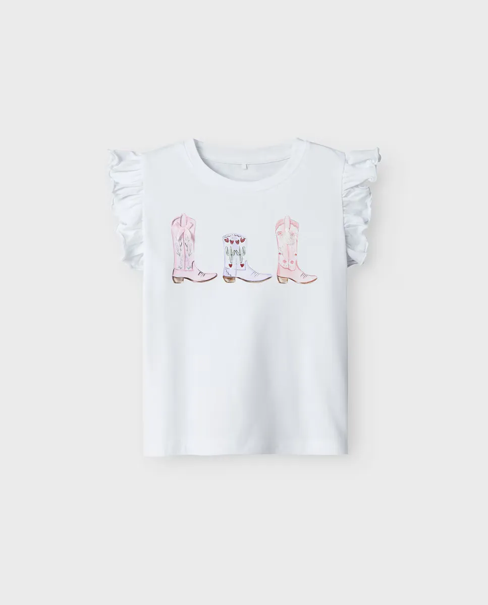 

Футболка с короткими рукавами для девочки name it, белый