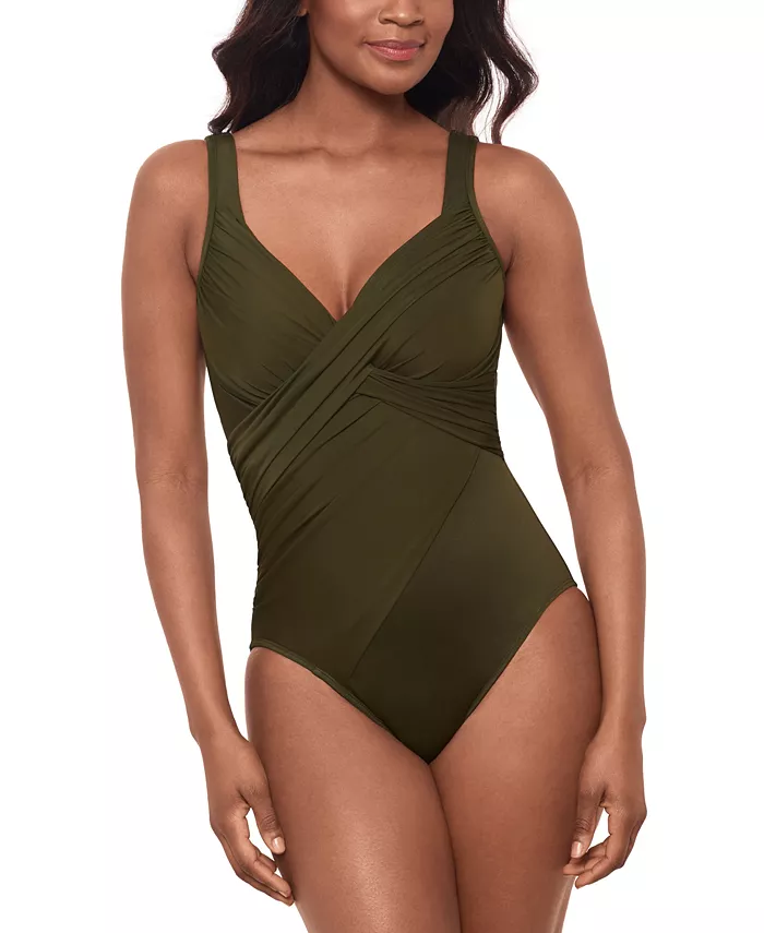

Женский цельный купальник Rock Solid Revele с чашками на косточках Miraclesuit, зеленый