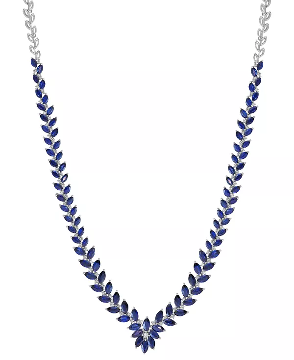 

Ожерелье-Воротник V-образной формы длиной 18 дюймов с сапфирами Effy (12-1/5 карата) и бриллиантами (1/2 карата) из 14-каратного белого золота Effy Collection, sapphire