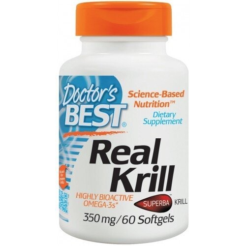 

Масло криля Doctor's Best, Real Krill 350 мг - 60 мягких капсул