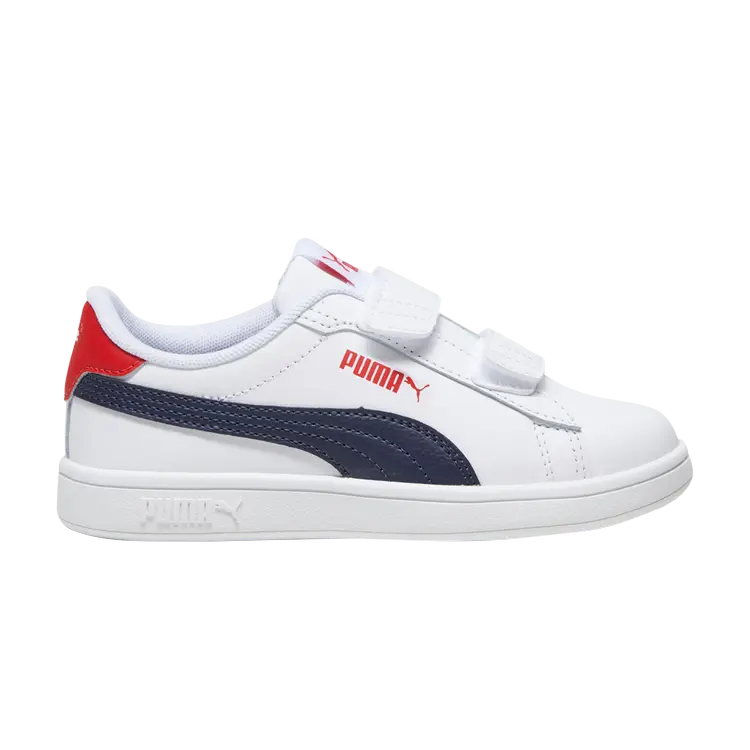 

Кроссовки Smash 3.0 Leather Velcro Little Kid, цвет White Navy Red