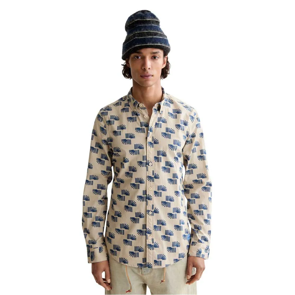 

Рубашка Scotch & Soda Slim Fit Micro All Over Printed, бежевый