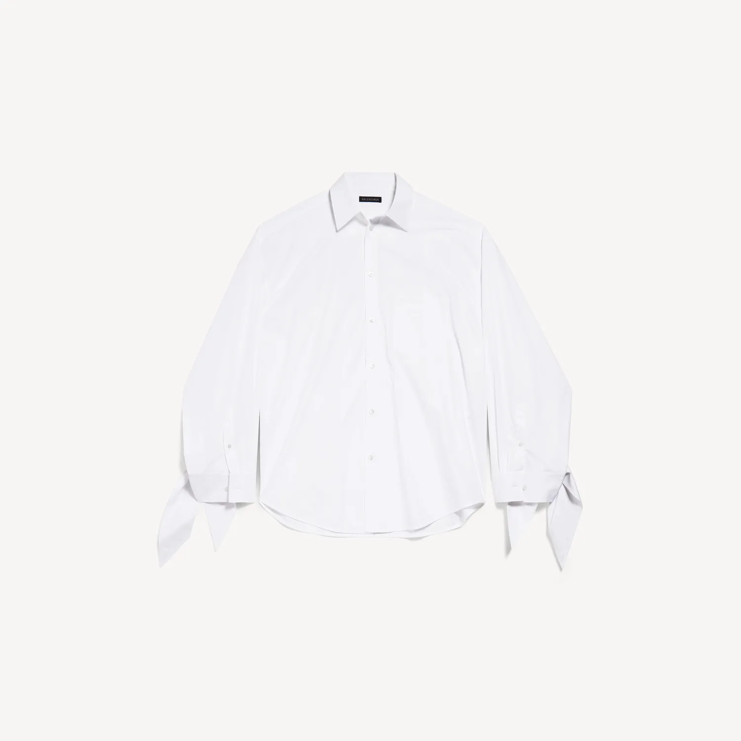 BALENCIAGA Женская блузка с узлом на манжетах, белая