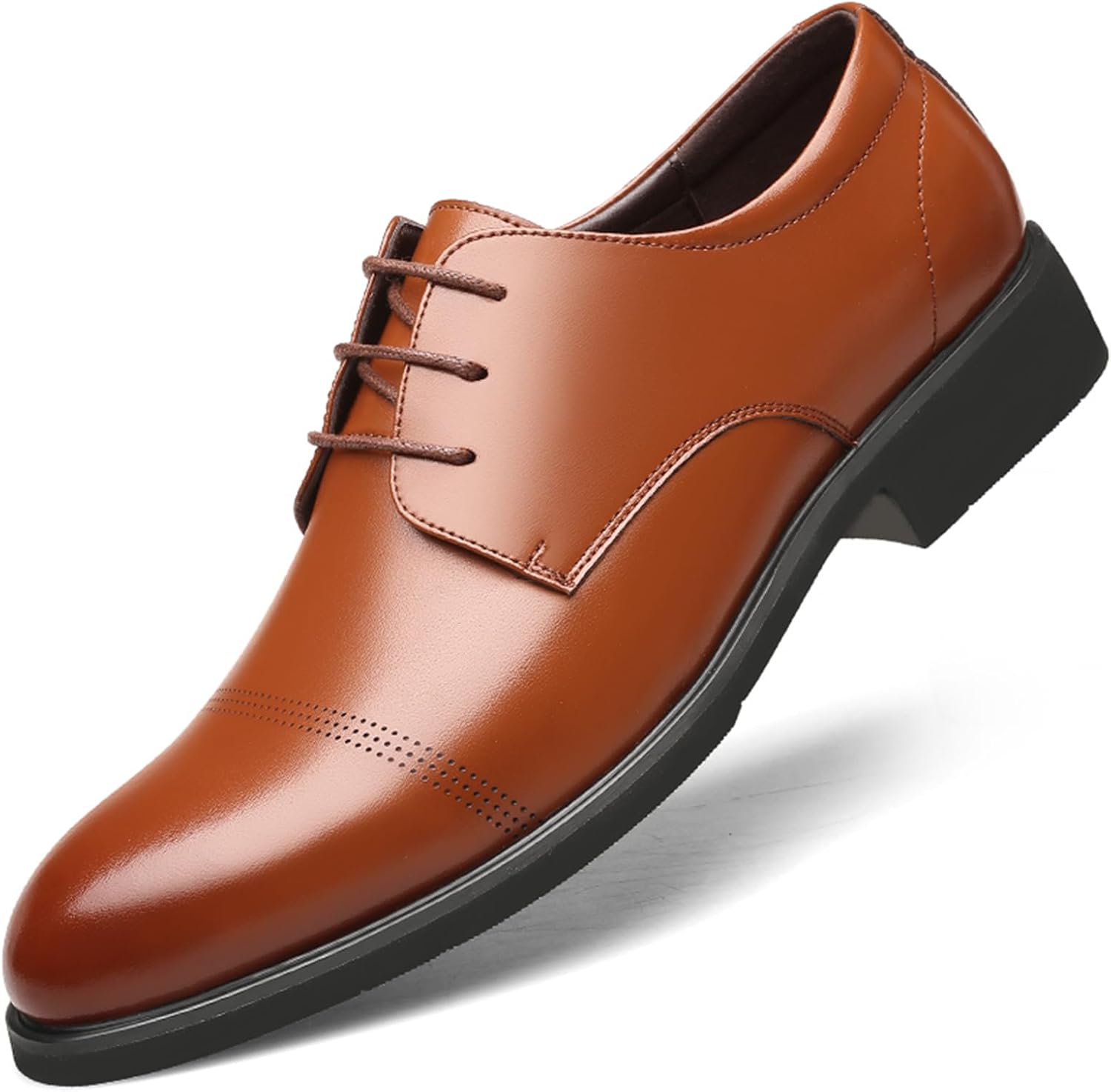 

Мужские современные оксфорды с крыльями, классические шнурованные деловые и повседневные туфли для работы и свадьбы Abborora, коричневый