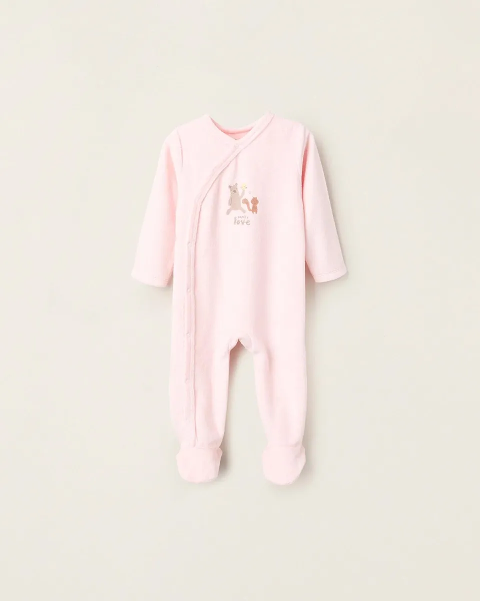 

Детская велюровая пижама с принтом Zippy, светло-розовый