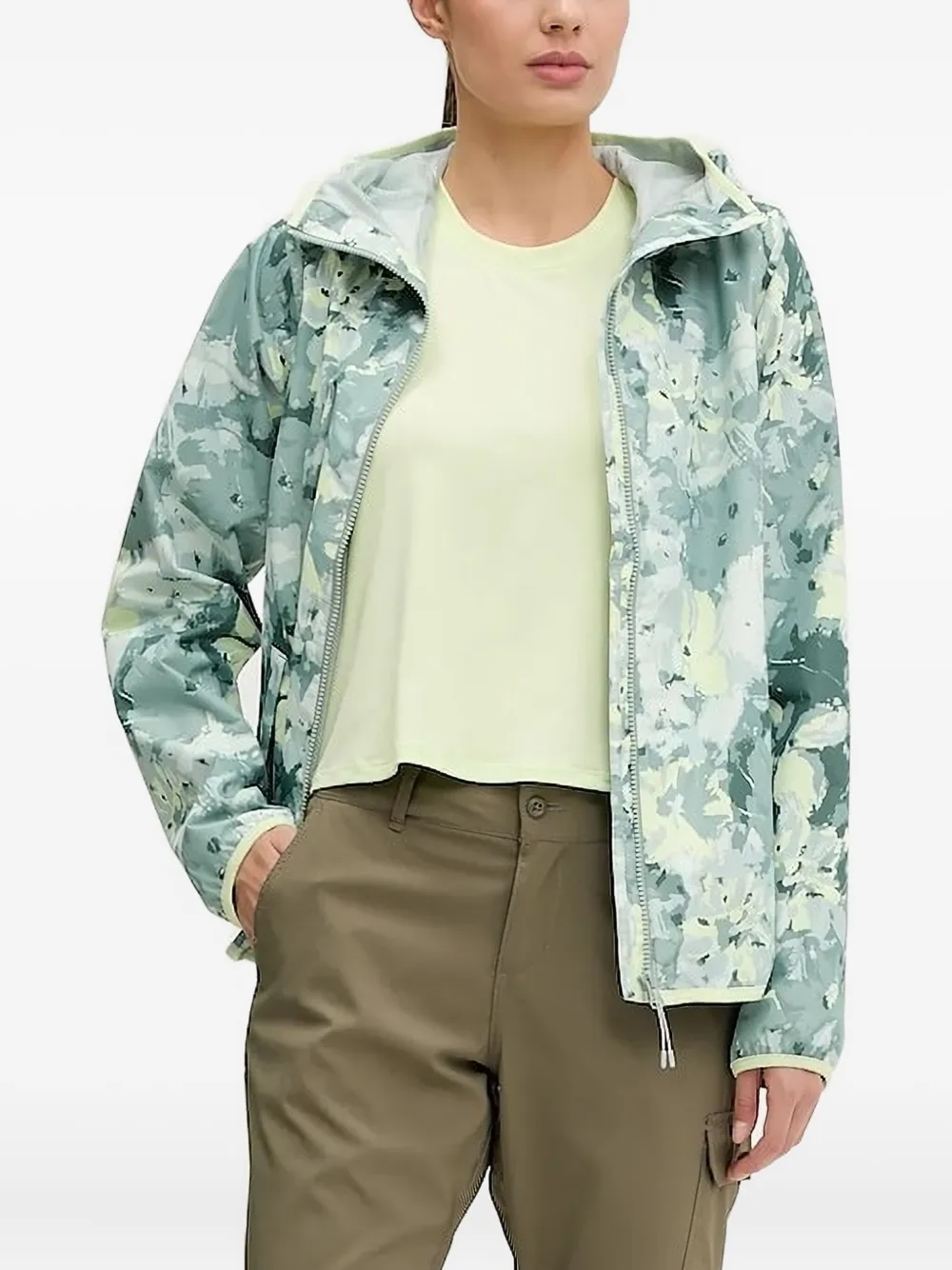 

Куртка с капюшоном и цветочным принтом Helly Hansen, зеленый