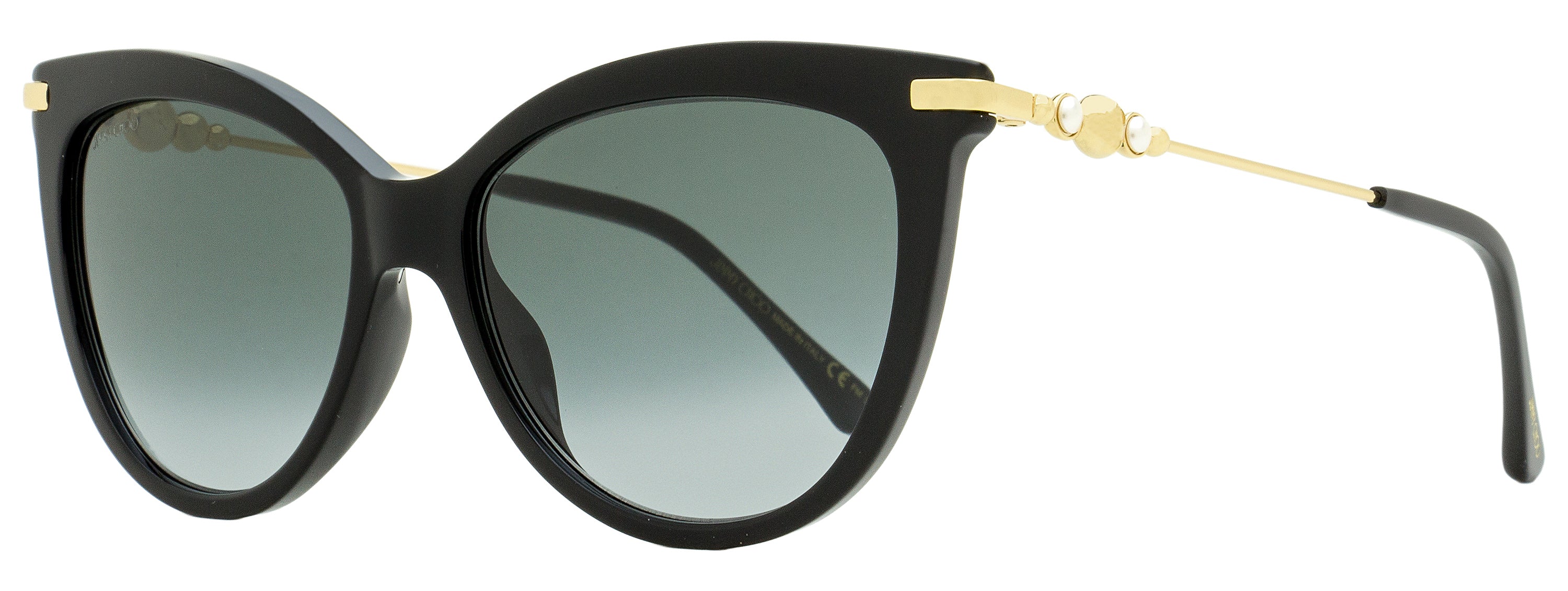 

Женские солнцезащитные очки Jimmy Choo «кошачий глаз» Tinsley /G 8079O черные/золотые 56 мм