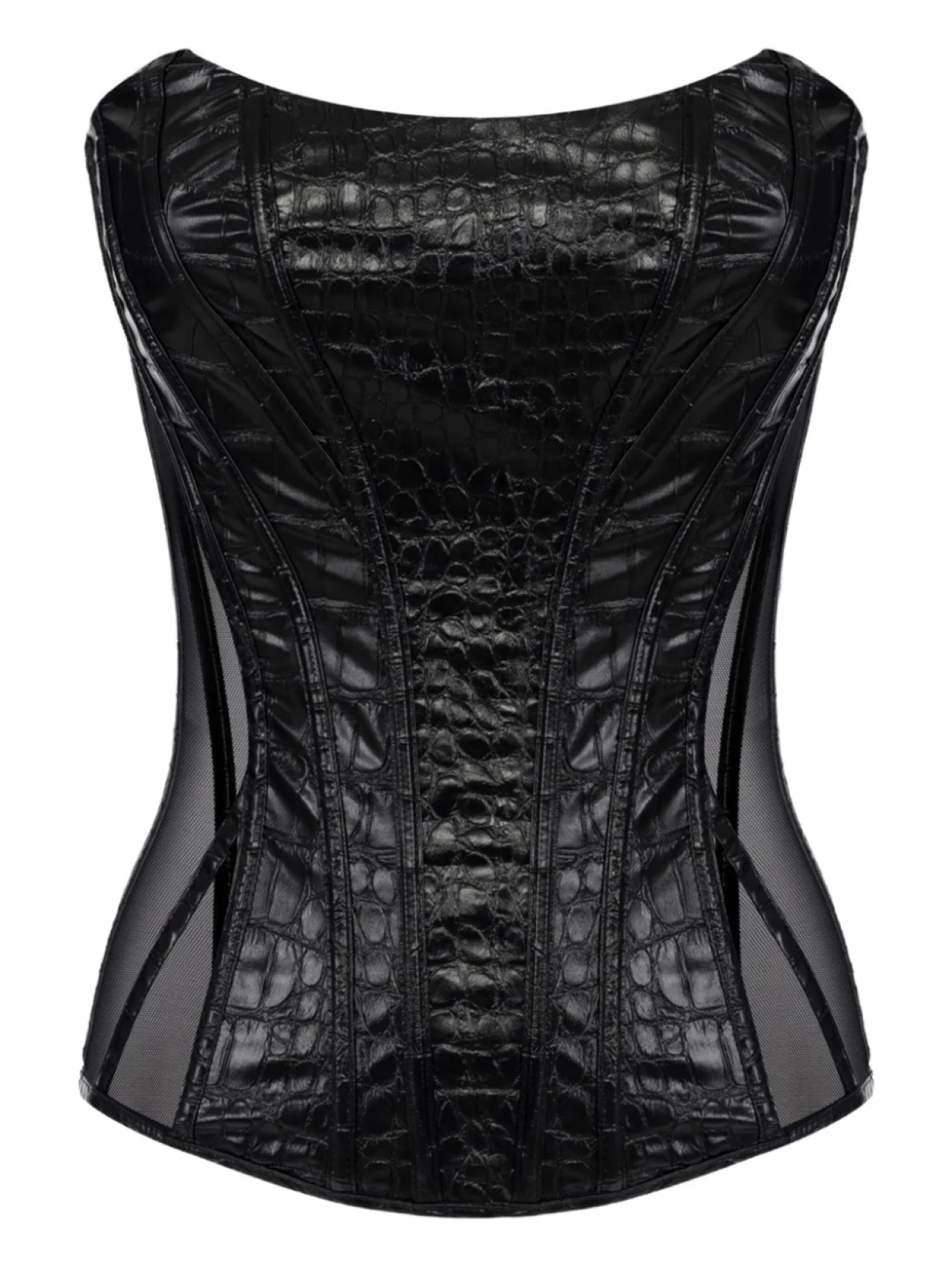 

Топ Elisabetta Franchi crocodile-effect corset top, черный
