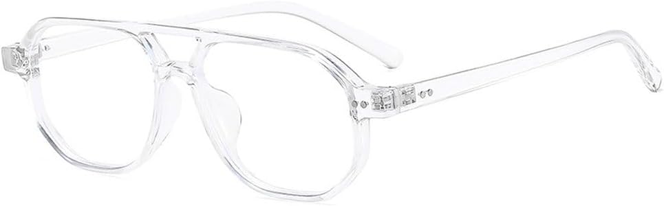 

Винтажные мужские солнцезащитные очки с двойной перемычкой, многоугольными и квадратными линзами, модные женские очки с прозрачными линзами Ocean Lens, солнцезащитные очки с заклепками UV400 SKFGNX, Transparent Clear