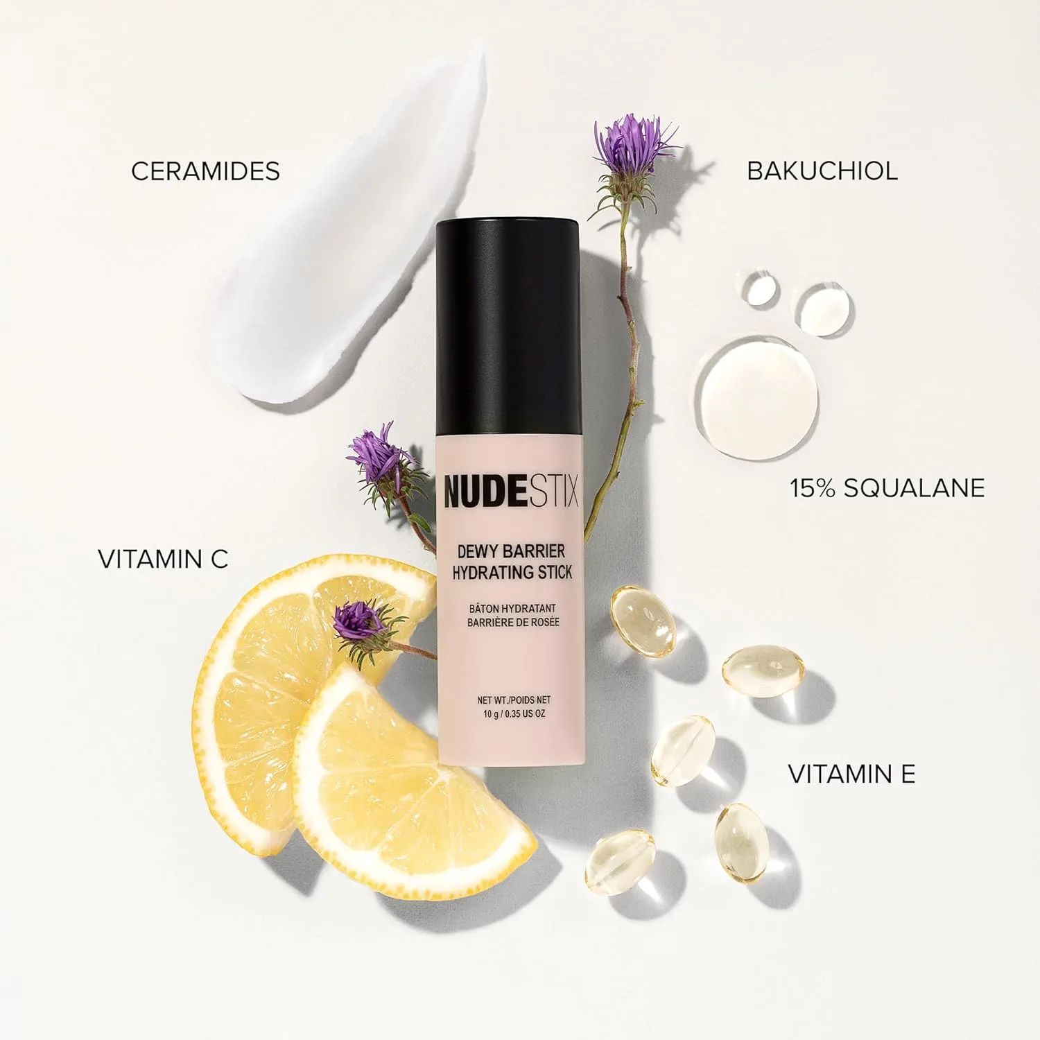 Крем для лица Nudestix — Dewy Barrier Hydrating Stick - увлажняющий бальзам с керамидами, скваланом, бакучиолом и — фото 4
