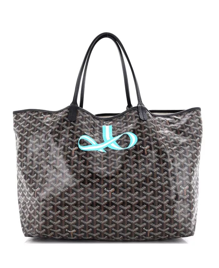 

Сумка-тоут GM Saint Louis из холщовой ткани с принтом и покрытием Pre-Owned Goyard, черный
