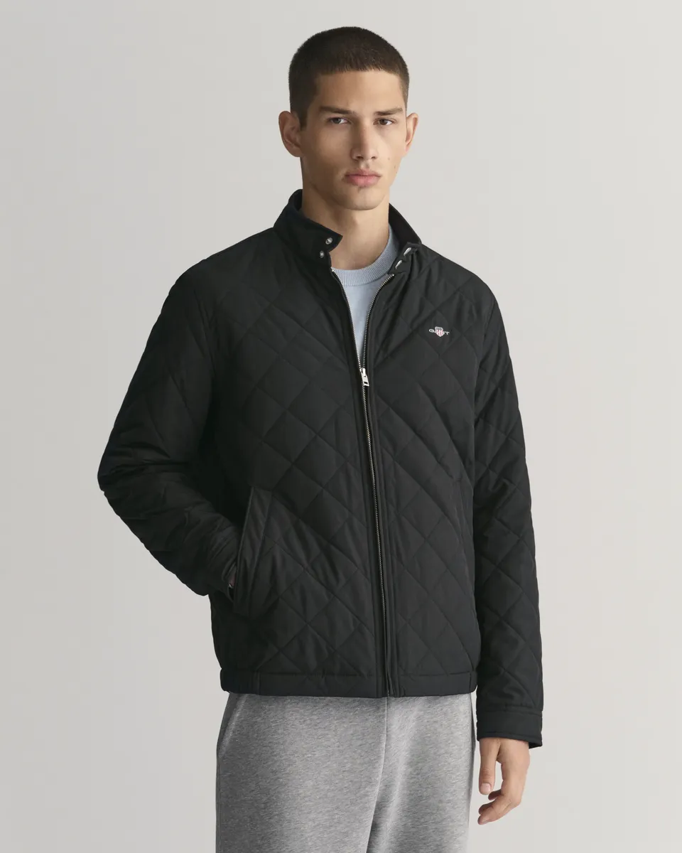 

Стеганая куртка Gant "QUILTED WINDCHEATER", с ромбовидной стежкой, черный
