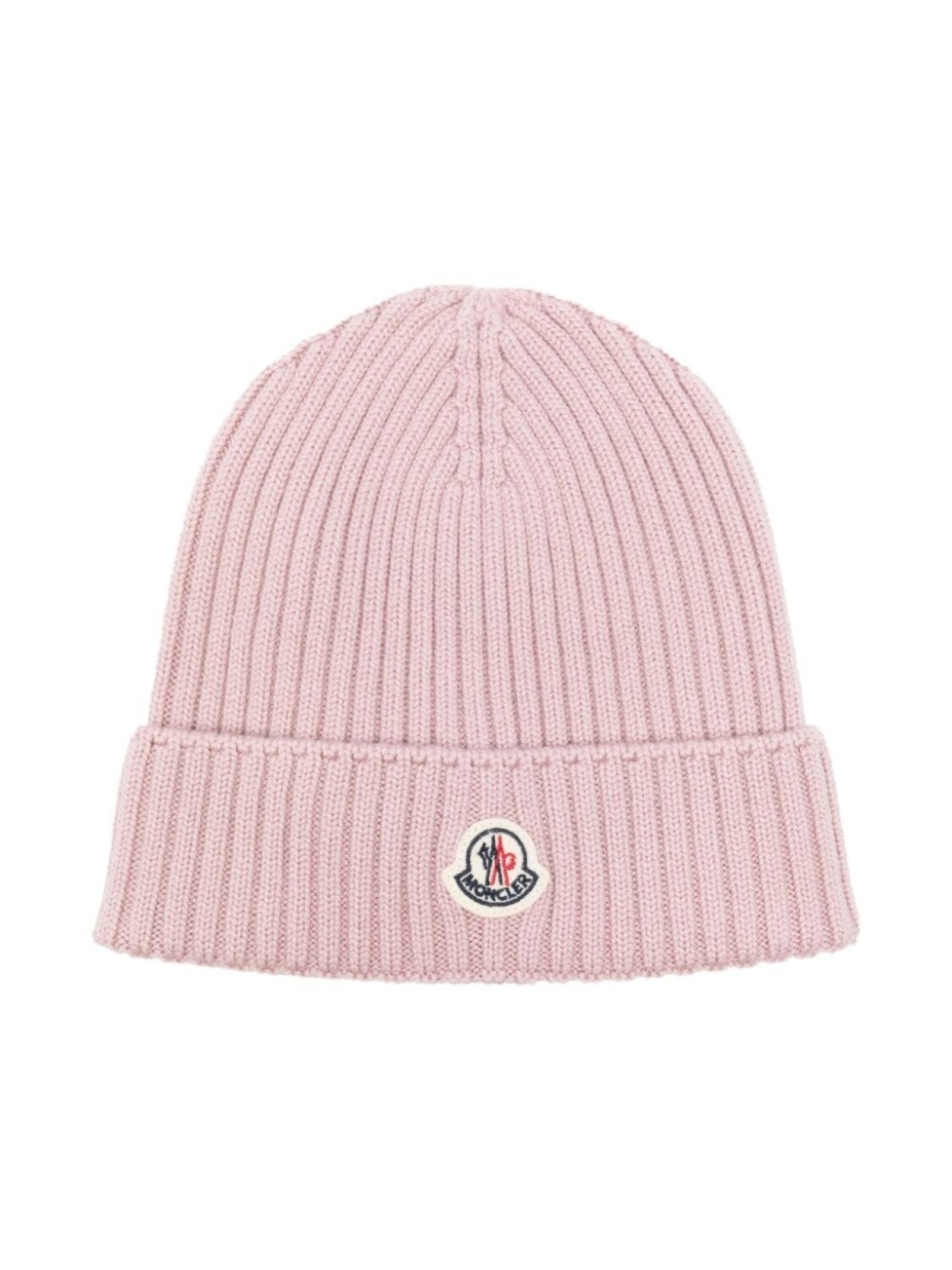 

Moncler Enfant шапка-бини в рубчик с логотипом, розовый