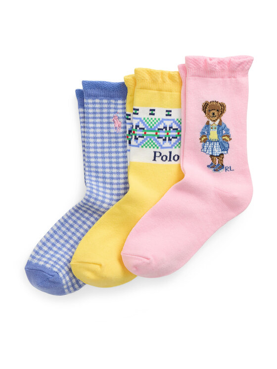 

Комплект из 3-х высоких детских носков 447969099001 Polo Ralph Lauren, мультиколор