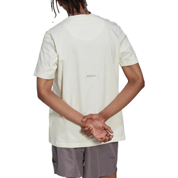 Футболка Men's adidas Solid Color Micro Mark Logo Round Neck Pullover Short Sleeve White T-Shirt, мультиколор — фото 4