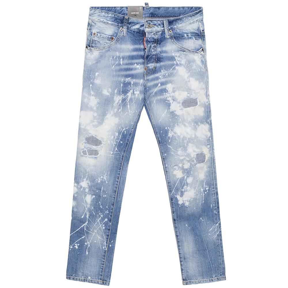 

Потертые узкие джинсы DSQUARED 2, светло-голубой