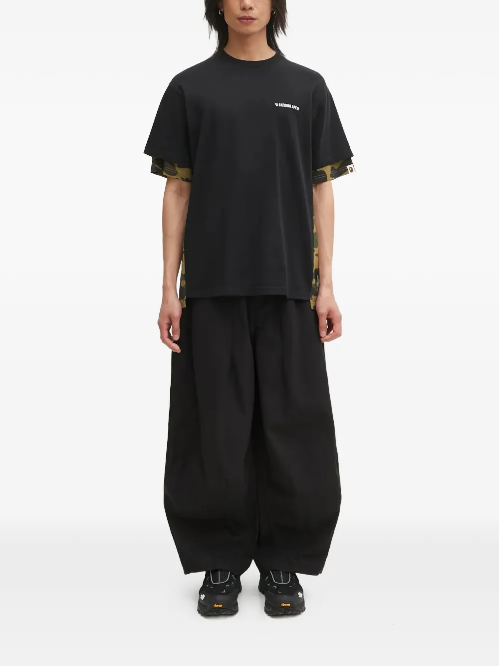 

Футболка с блокировкой и сильно выстиранным камуфляжным принтом 1st camo A BATHING APE, черный