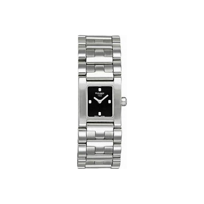 

TISSOT Часы Quartz Movement Women's Watch Watch 22*23.9mm Black Dial Stainless Steel Case Stainless Steel Watchband, Black