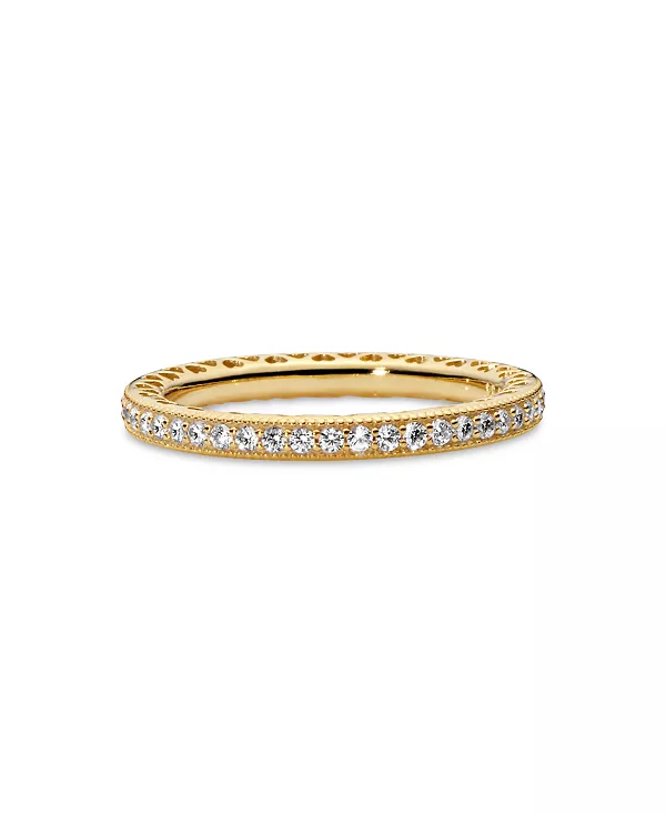 

Кольцо с фирменными блестящими сердечками из кубического циркония Pandora, gold