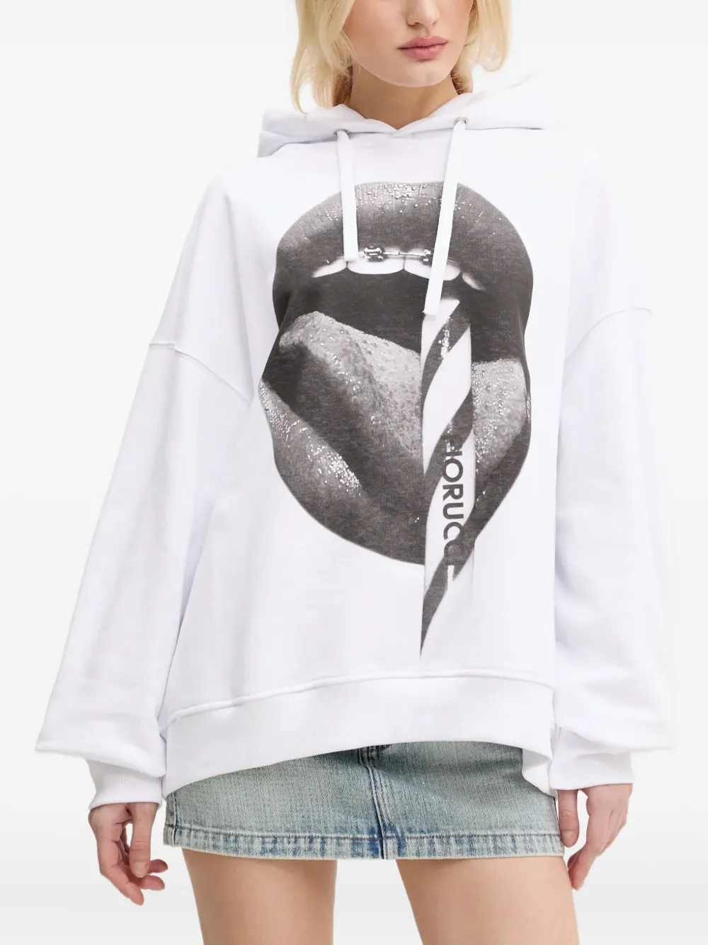 

Худи с графичным принтом Fiorucci, белый