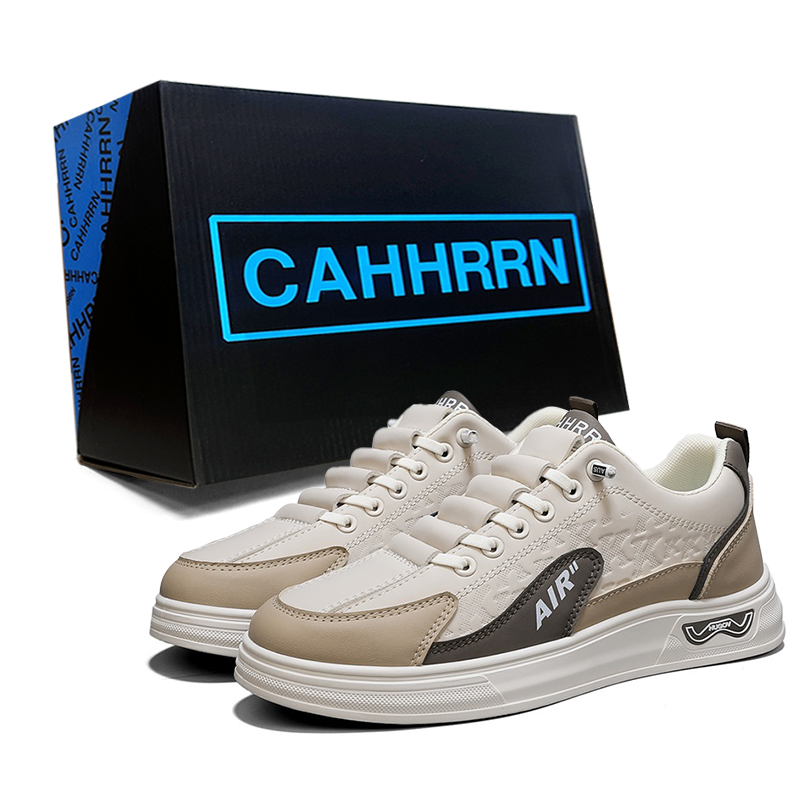 

CAHHRRN Скользоустойчивые мужские скейтерские кеды низкие бежево-коричневые, цвет Beige Brown