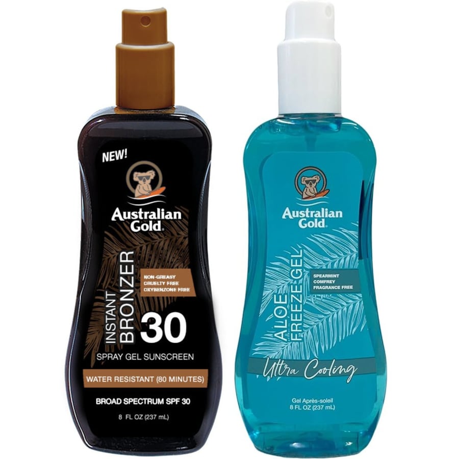 

Australian Gold Bronzer Spray Gel SPF30 + Aloe Freeze Gel