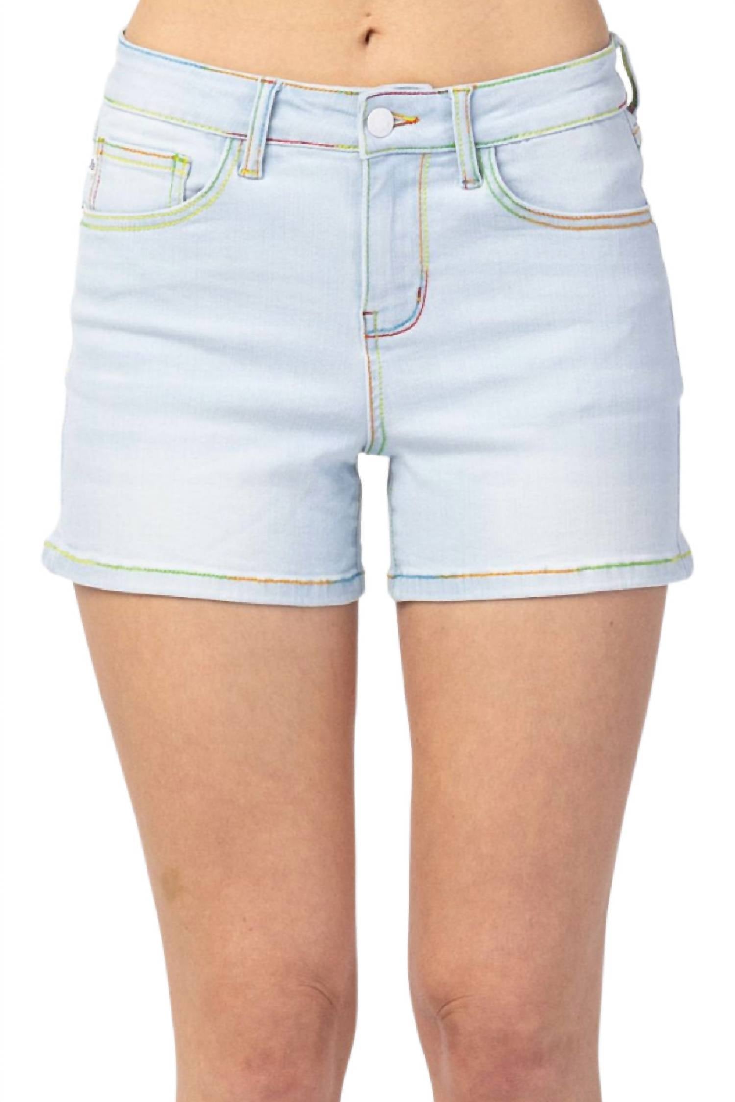 

Шорты Rainbow Thread Mid Rise светло-голубого цвета Judy Blue