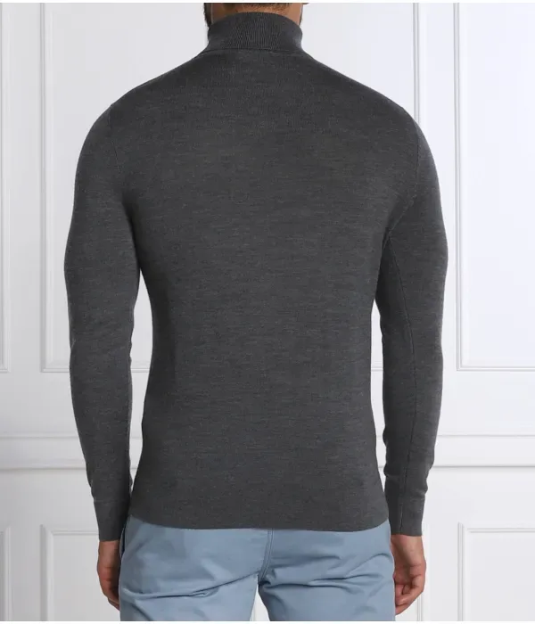 Шерстяная водолазка slim fit Calvin Klein, серый — фото 4