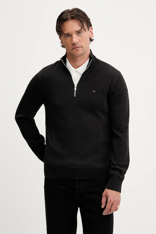 

Хлопковый свитер Tommy Jeans, черный