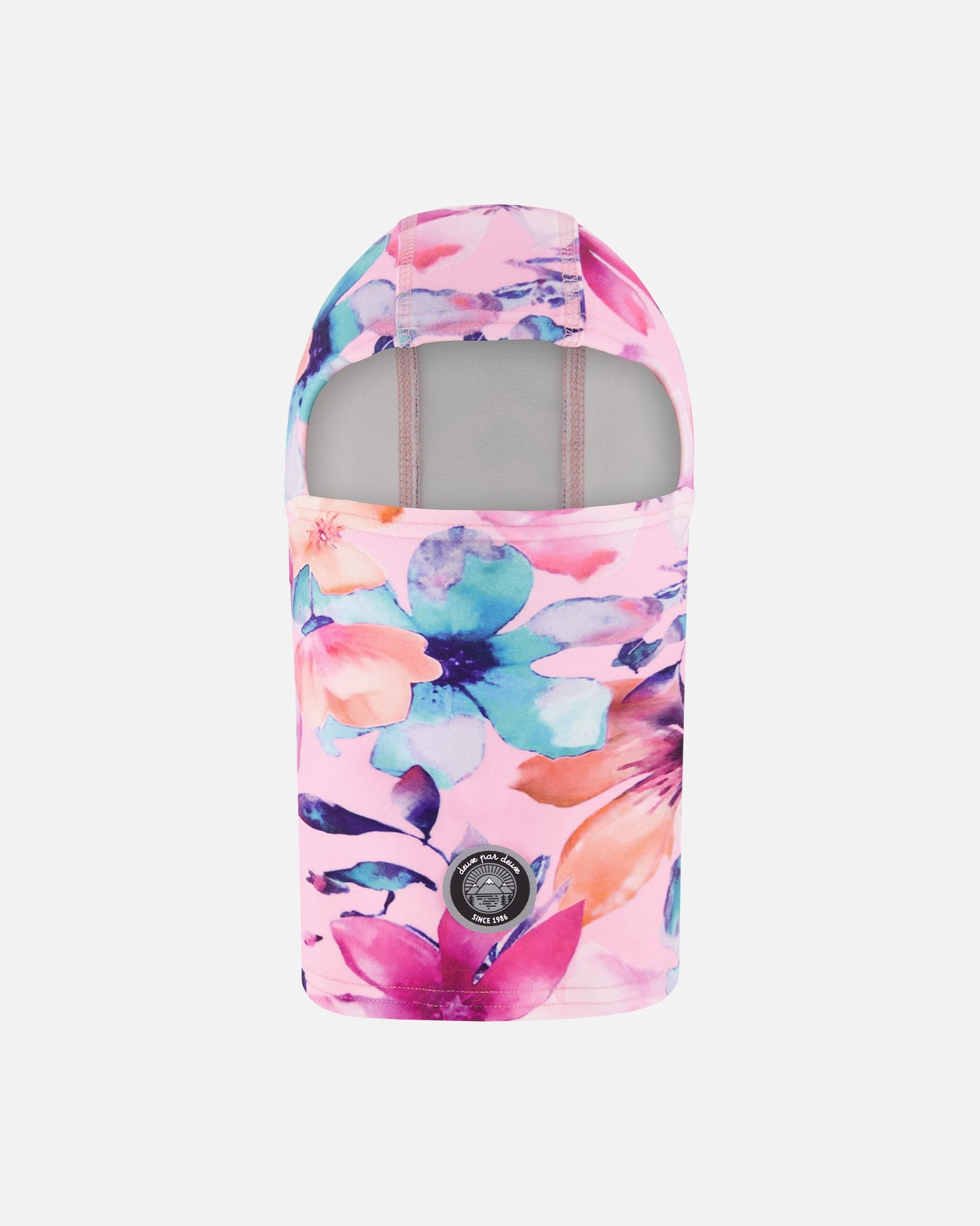 

Балаклава из флиса с розовым акварельным цветочным принтом Deux par Deux