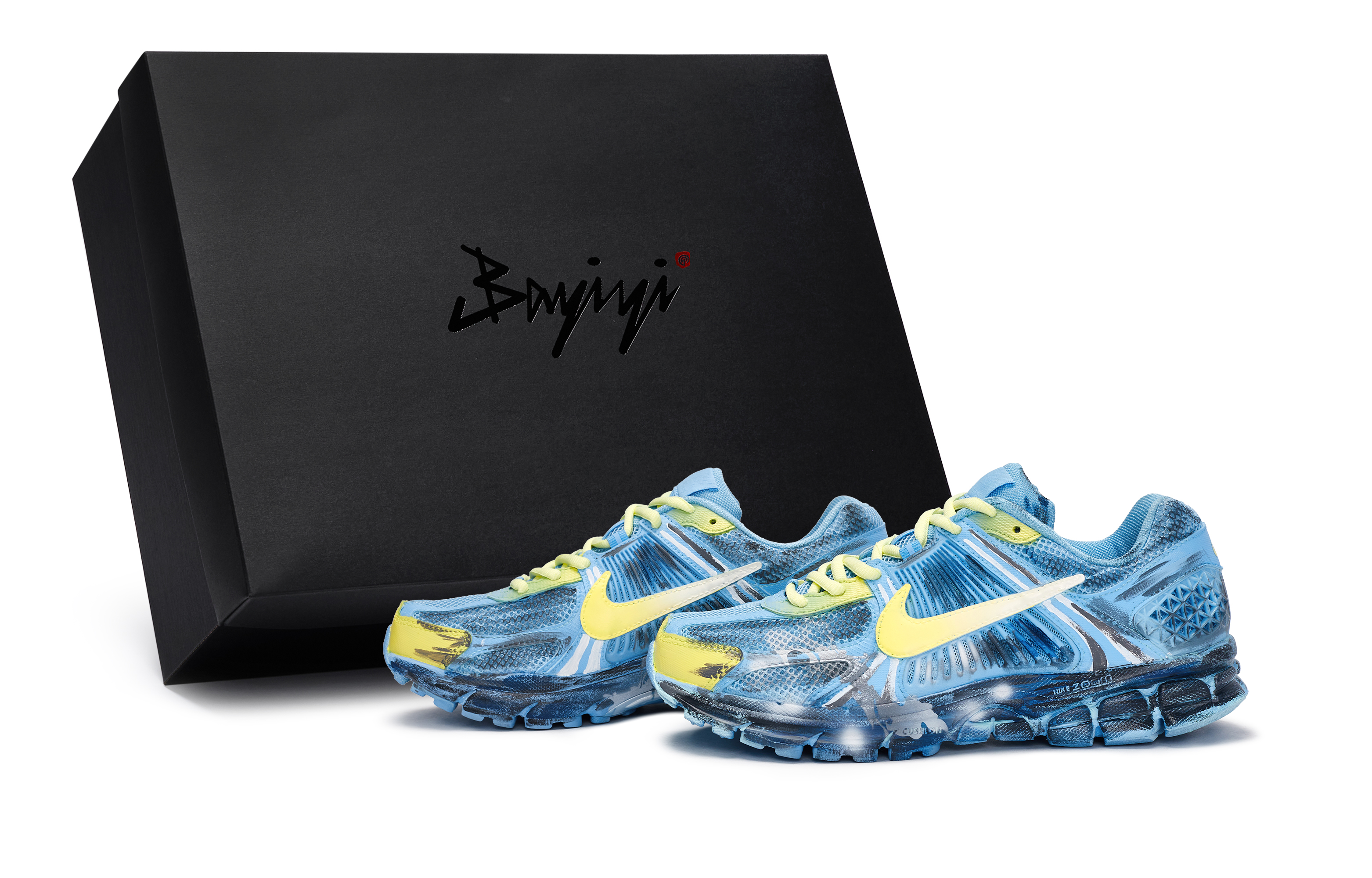 

Nike Кроссовки Air Zoom Vomero 5 с антискользящим покрытием, износостойкие, низкие, мужские, синие, желтые, серые, серебристые