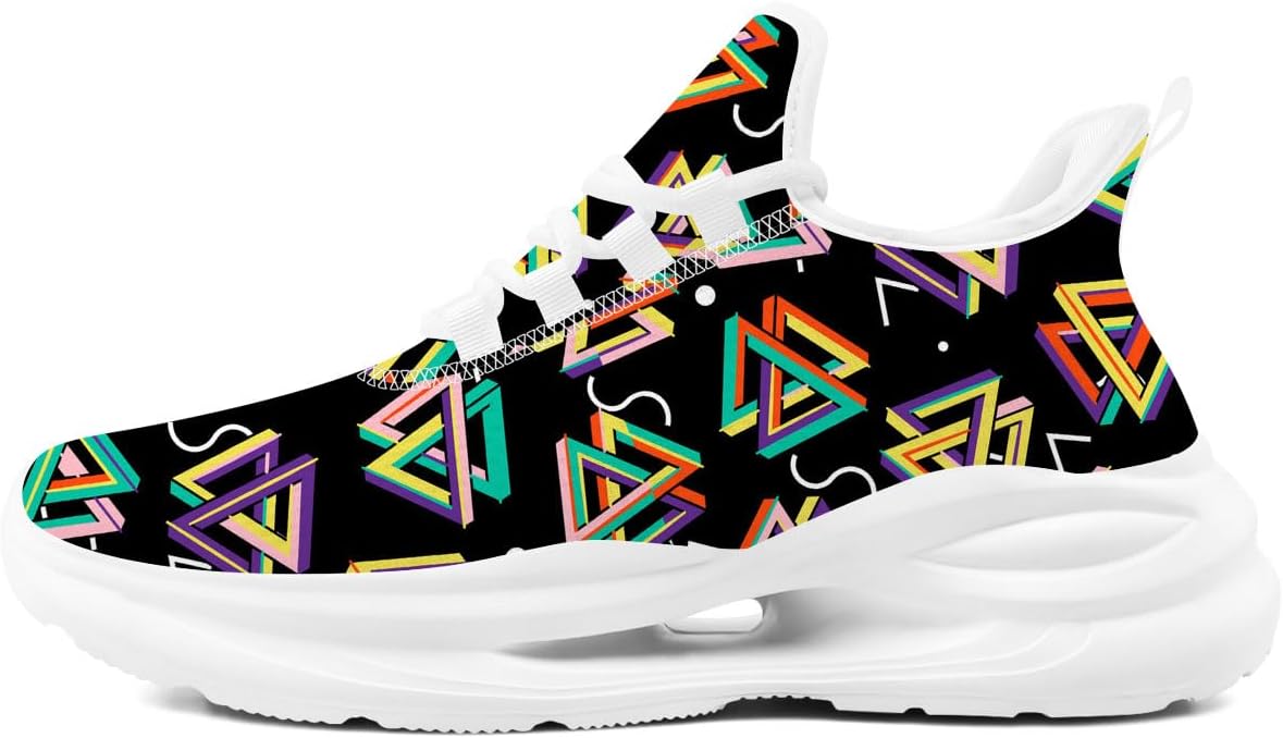 

Кроссовки 80-х для женщин и мужчин, спортивные теннисные кроссовки с геометрическим рисунком Generic, черный