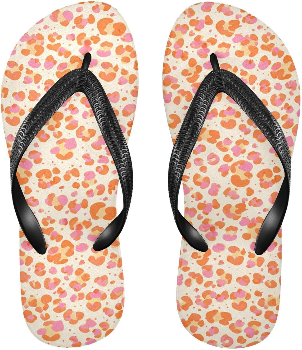 

Оранжево-розовые шлепанцы с леопардовым принтом, пляжные летние повседневные сандалии для женщин и мужчин, тапочки для душа 20861826 Kfbe