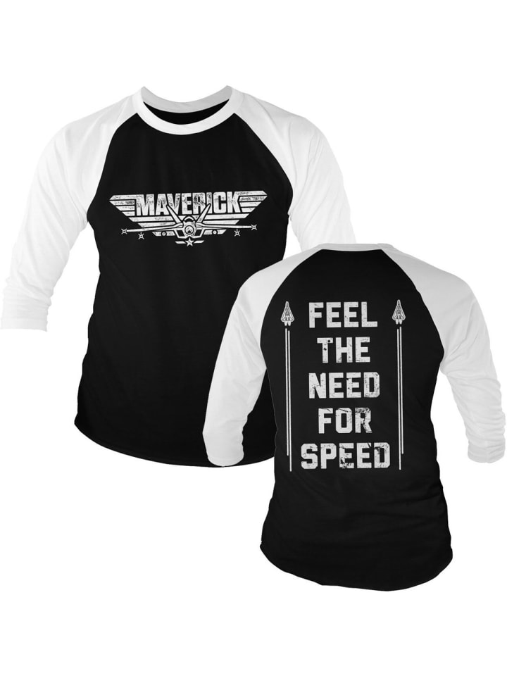 

TOP GUN Белый лонгслив с длинными рукавами