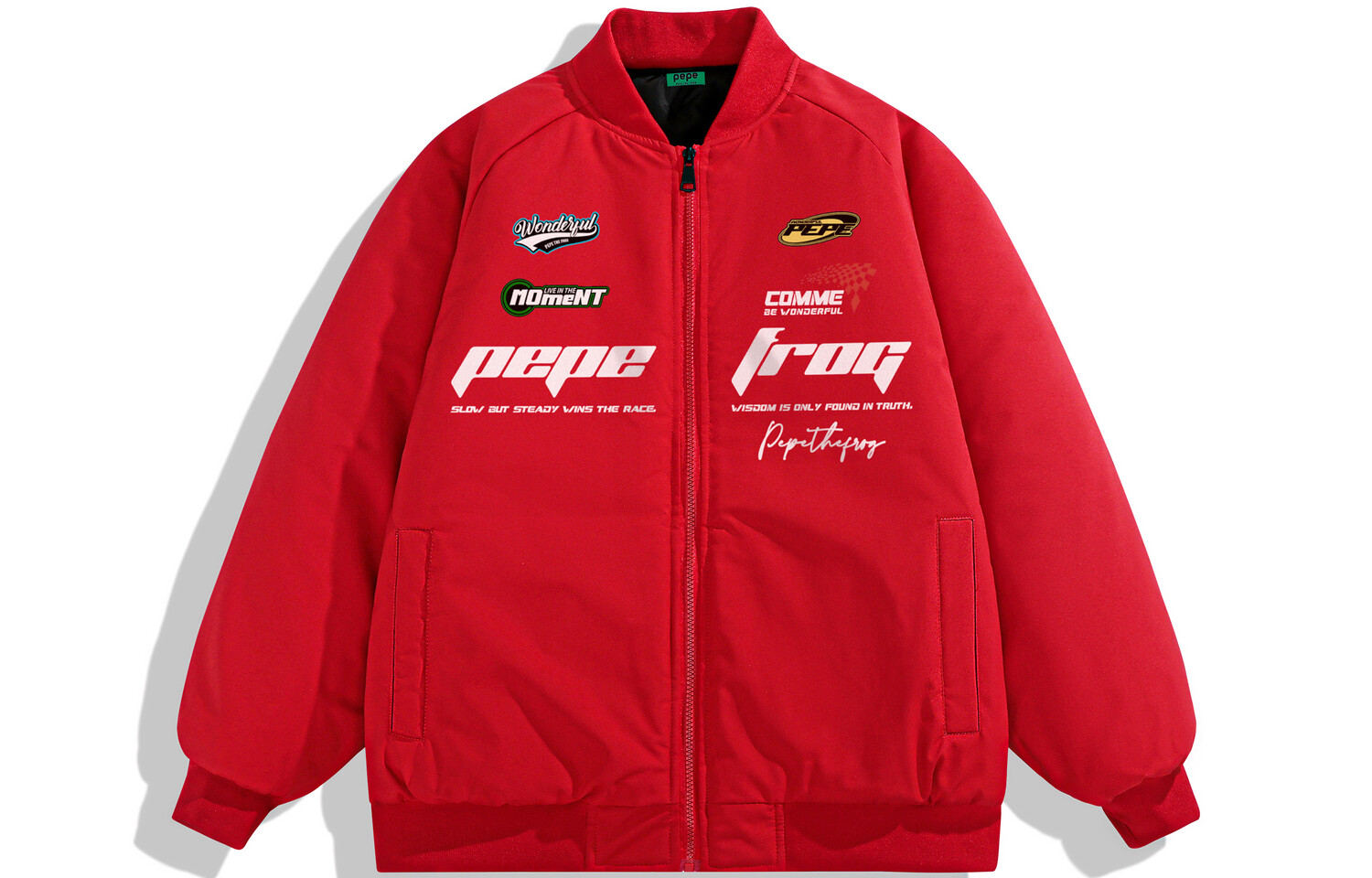 

pepe the frog Стеганая куртка унисекс «Лягушка Пепе», Темно коричневый