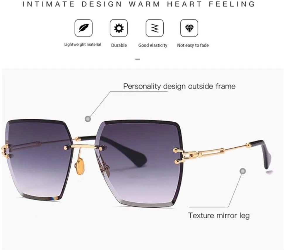 

Женские солнцезащитные очки без оправы с градиентной защитой от УФ-излучения UV400 для занятий спортом на открытом воздухе, бега и езды на велосипеде Generic, Clear