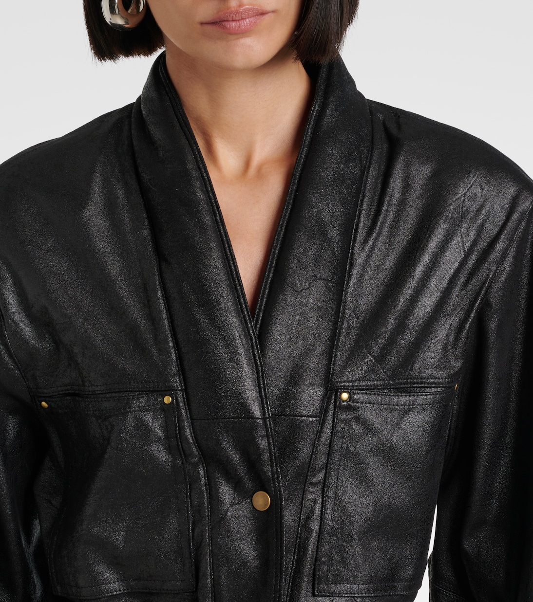 Комбинезон из искусственной кожи Isabel Marant, черный — фото 4