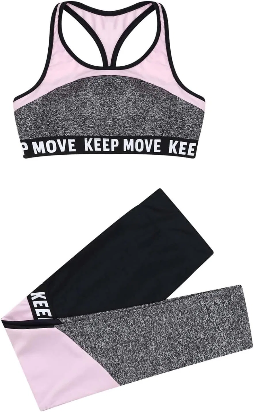 Спортивный костюм для девочек с принтом, Moggemol, цвет Color Block Grey — фото 3
