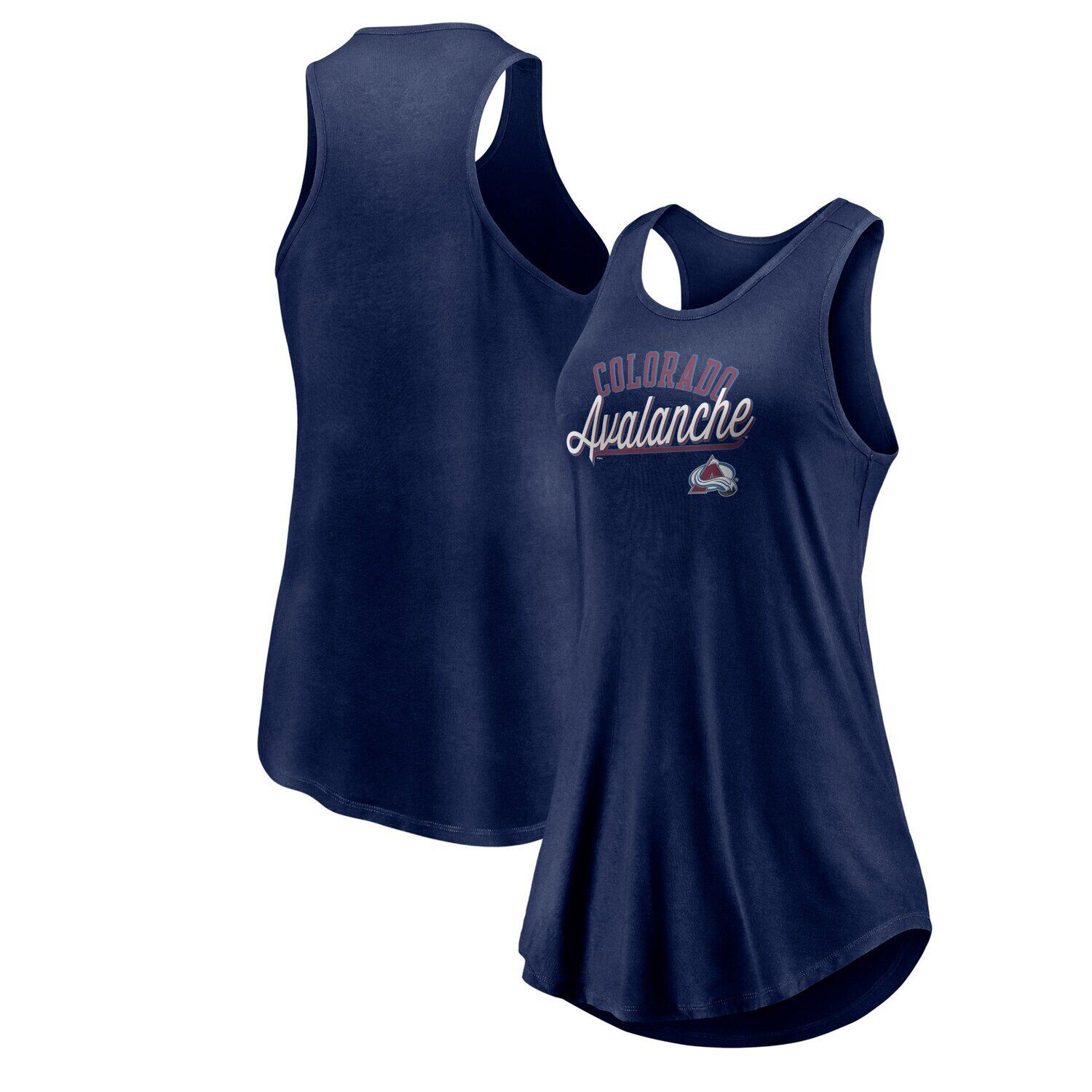 

Женская топ на бретельках Fanatics с фирменным логотипом Colorado Avalanche Simplicity Swing Racerback с овальным вырезом Fanatics